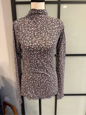Long Sleeve Floral Mock Neck Top by H&M S